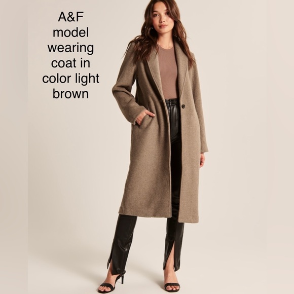 Abercrombie & Fitch Cream Wool-Blend Double Cloth Blanket Coat, Petite XL, NWT - Picture 9 of 9